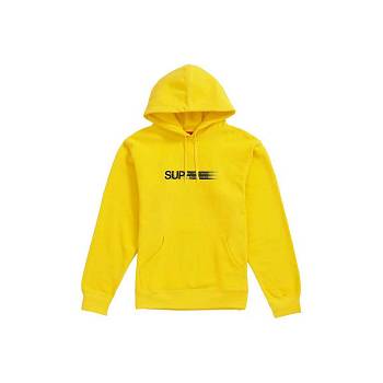 Yellow Supreme Motion Logo Hooded Sweatshirts | Supreme 365GL